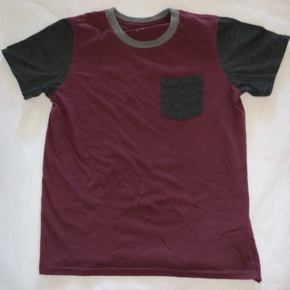 Dark red kids tee